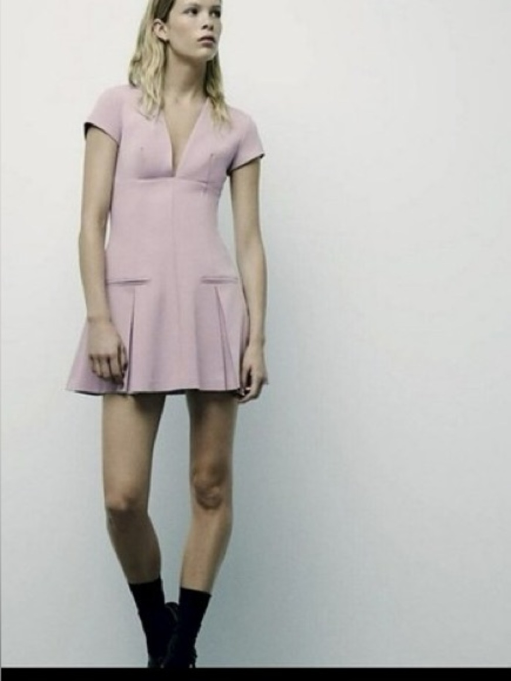 Zara Size M pleated lavender dress.